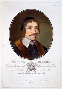 Francois Olivier Seigneur de Leuville, aus Portraits des grands hommes, femmes illustres, et sujets memorables de France, graviert und in Farben gedruckt, veröffentlicht von Pierre Blin, 1786-92, Paris