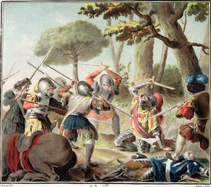 Gaston de Foix (1488-1512) getötet in der Schlacht von Ravenna, graviert von Roger, 1788