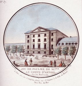 Palmspiel des Grafen von Artois auf den Boulevards. In malerischen Ansichten der Hauptgebäude von Paris von Sergeant