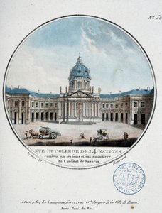 Ansicht des Collège des Quatre Nations (Institut de France) - in „Picturesque views of the main buildings of Paris“ von Antoine Louis Francois Sergent Marceau