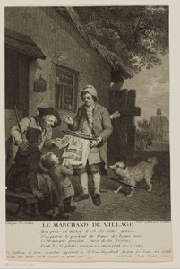 Wandernder Druckverkäufer in einem Dorf von Antoine Louis Romanet