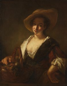 Mädchen mit einem Gemüsekorb von Antoine Pesne