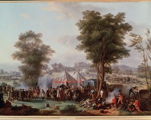 Biwak von Kaiser Napoleon I. in der Nähe des Schlosses Ebersberg in Österreich, 4. Mai 1809 von Antoine Pierre Mongin