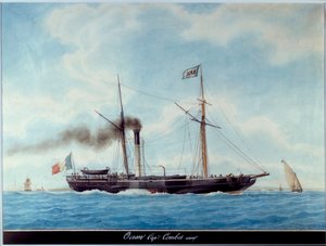 Das Schiff Dawn. Aquarell von Antoine Roux (1765-1835) 19. Jahrhundert