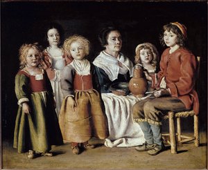 Eine Frau mit fünf Kindern von Antoine and Louis and Mathieu  Le Nain