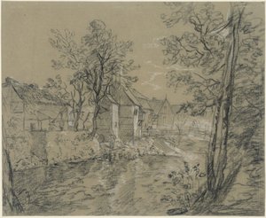 Häuser am Fluss von Anton Graff