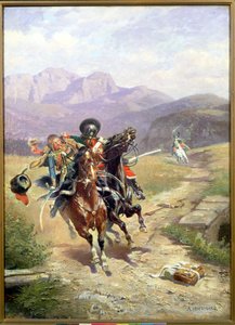 Ein Kavalleriegefecht während der Schlacht von Solferino, 24. Juni 1859
