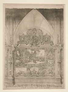 Innenarchitektonische Nische mit Porträts und Genrebildern von Anton Joseph von Prenner