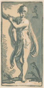 Ein stehender Jugendlicher, der nach rechts zeigt von Anton Maria Zanetti I, after Parmigianino