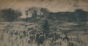 Skizze eines Hirten und seiner Herde, 19. Jahrhundert von Anton Mauve