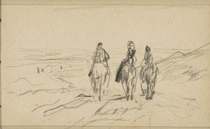 Drei Reiter in den Dünen von Anton Mauve