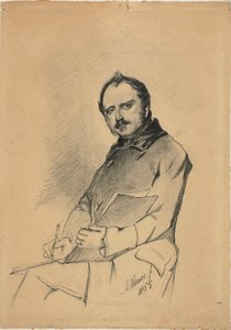 Porträt eines Mannes beim Schreiben von Anton Mauve
