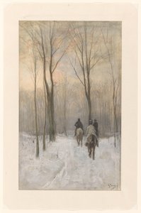 Reiter im Schnee im Haagse Bos