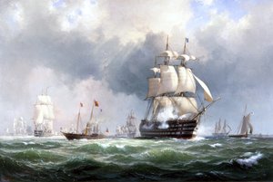 Die Baltische Flotte verlässt Spithead, 15. März 1854