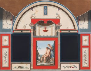 Wandgemälde eines römischen Hauses auf dem Gelände der Villa Negroni in Rom, Venus und der verwundete Adonis