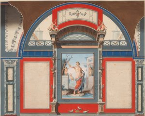 Wandgemälde eines römischen Hauses auf dem Gelände der Villa Negroni in Rom, Venus mit Eroten