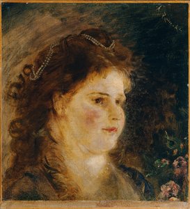 Mädchen mit Perlenkette im Haar von Anton Romako