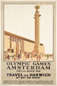 Ein Plakat, das die Olympischen Spiele 1928 in Amsterdam bewirbt