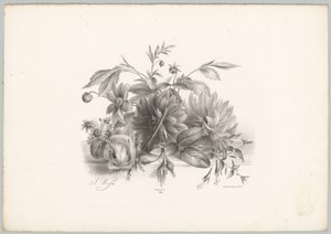Rosen, Dahlien und Fuchsien