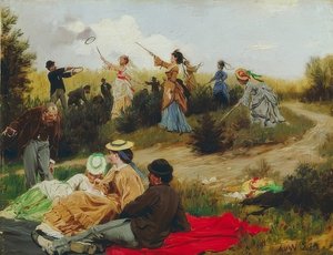 Ringelspiel beim Sonntagausflug von Anton Alexander von Werner
