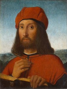 Porträt eines Mannes mit rotem Barett und Buch von Antonello de Saliba