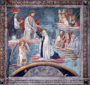 Leben der heiligen Francesca Romana: Während einer Ekstase nimmt der göttliche Erlöser Francesca an der rechten Hand
