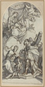 Die Madonna und das Kind in Herrlichkeit mit den Heiligen Gregor dem Großen und Andreas