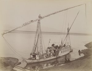 Dahabieh in Luxor von Antonio Beato