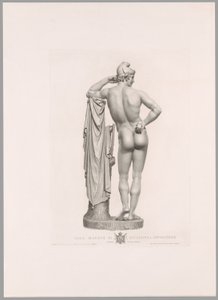 Paris lehnt an Baumstumpf, Rückansicht, aus Oeuvre de Canova von Antonio Canova