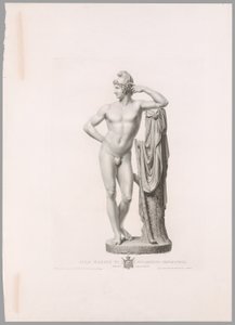 Paris lehnt an Baumstumpf, Vorderansicht, aus Oeuvre de Canova von Antonio Canova