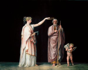 Die Muse Kalliope und Homer. Tempera von Antonio Canova (1757-1822), ca. 1798. von Antonio Canova