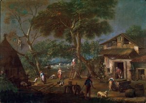 Italienische Landschaft, ca. 1750-1795 von Antonio Diziani