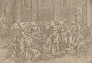 Jesus wäscht die Füße der Jünger, 1540-45 von Antonio Fantuzzi