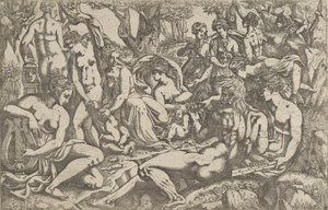 Musen am Fuße des Berges Parnassus von Antonio Fantuzzi