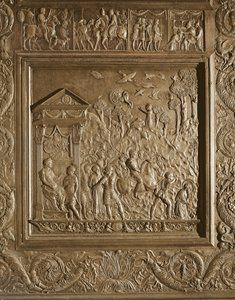 Martyrium des Hl. Paulus, Detail der zentralen Tür der Basilika, dekoriert 1439-45 (Bronze)