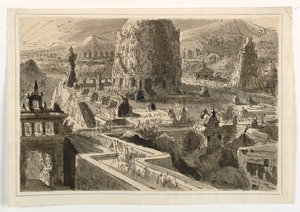 Bühnenbild, Orientalische Stadt von Antonio Giuseppe Basoli
