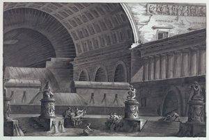 Bühnenbild, Römische Bäder von Antonio Giuseppe Basoli