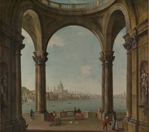 Capriccio mit St. Pauls und der alten London Bridge