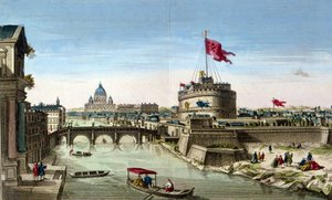Rom, Blick auf den Tiber mit dem Castel Sant
