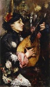 Frau mit Mandoline