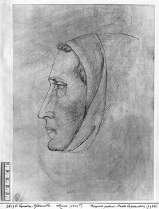 Kopf eines Mönchs, aus dem Vallardi-Album von Antonio Pisanello