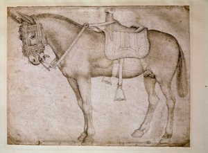 Maultiergeschirr. Zeichnung von Antonio Pisano, genannt il Pisanello von Antonio Pisanello