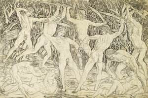 Nackte im Kampf, von Antonio del Pollaiuolo (ca. 1431-1498), Gravur