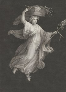 Eine Bacchantin trägt einen großen Korb auf dem Kopf und hält einen Stab in ihrer linken Hand, ca. 1795-ca. 1820 von Antonio Ricciani