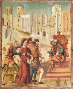 Christus vor Herodes, linkes Panel vom Retabel der Passion, 1517-20 von Antonio Ronzen