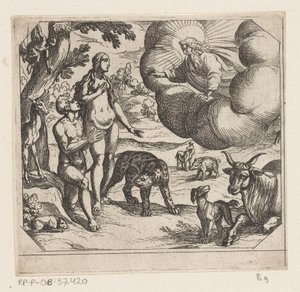 Adam und Eva im Paradies von Antonio Tempesta