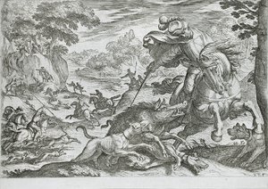 Wildschweinjagd von Antonio Tempesta