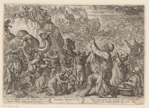 Die Ägypter ertrinken im Roten Meer (Pharao mergitur, Alttestamentliche Kampfszenen) von Antonio Tempesta