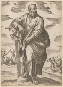 Der heilige Simon (Remissionem peccatorum, Christus, Maria und die Apostel) von Antonio Tempesta