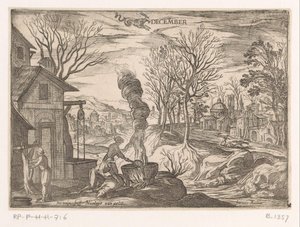 Dezember: Schweineschlachten (Steinbock) von Antonio Tempesta